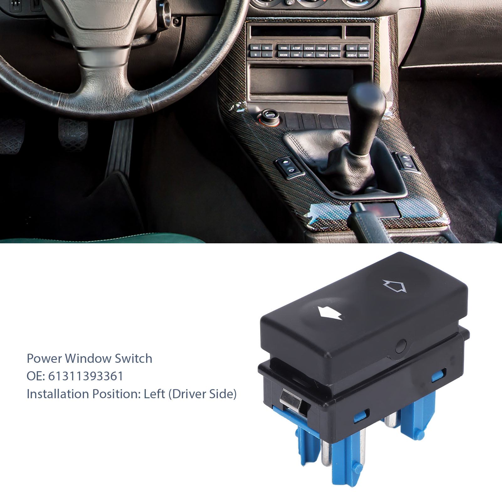 Bmw 3er E36 1990–2000 Elektrischer Fensterheberschalter Fahrerseite, 5-polig, Abs