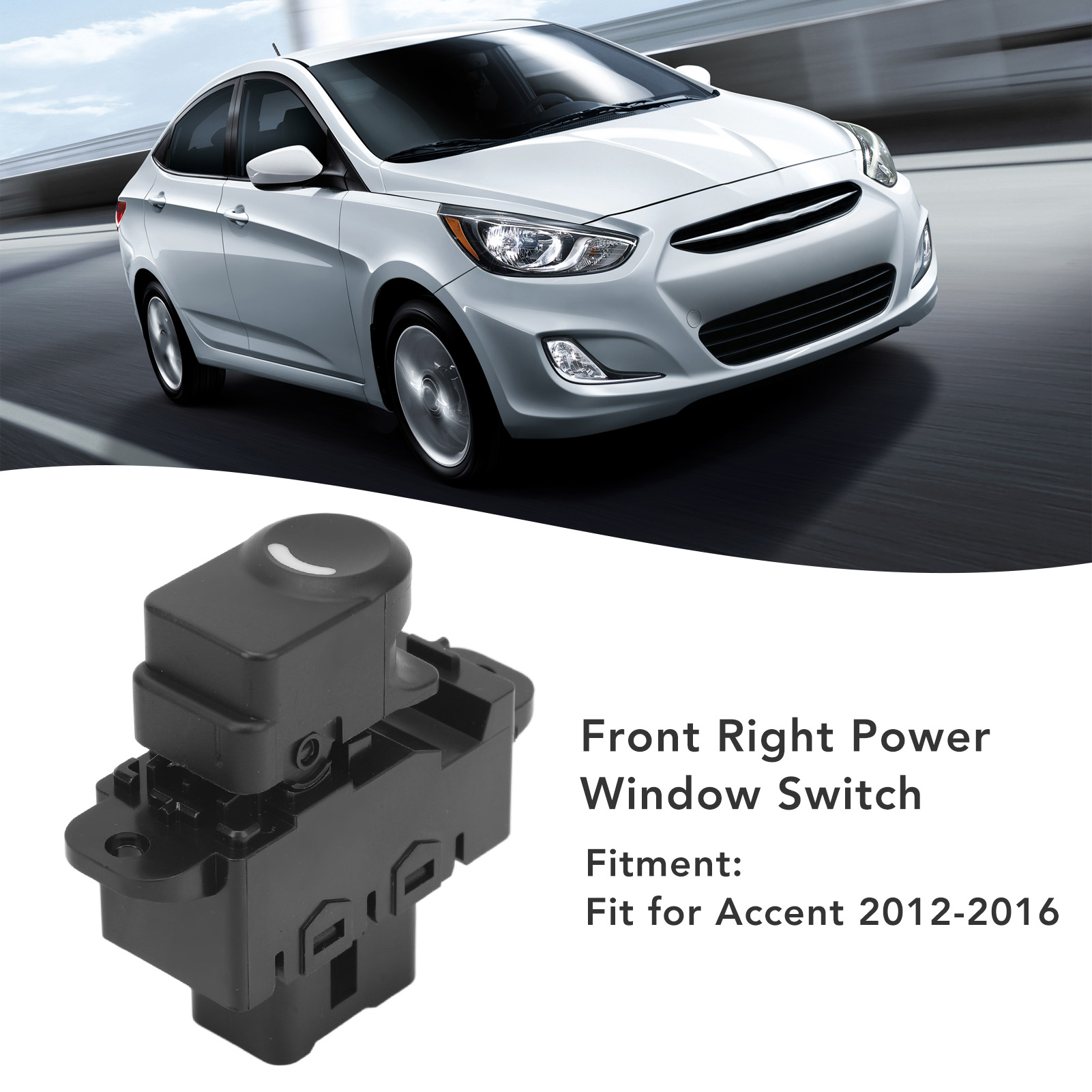 Fensterheberschalter Vorne Rechts, Oe 93580 1r000 – Hyundai Accent 2012–2016 – Direkter Ersatz