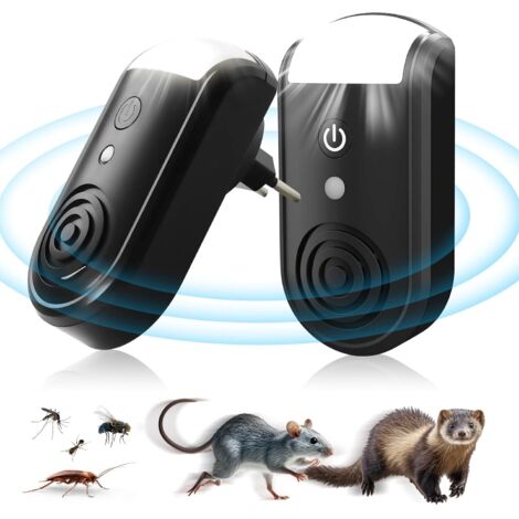 2er-set Ultraschall-nagetierabwehr, Innenbereich, Plug-in, Ästhetisch, Elektronisch, Für Ratten, Mäuse, Frettchen, Marder, Siebenschläfer