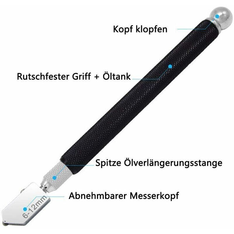 Set Mit 6 Ölbasierenden Markern, Diamantroller Und Glasschneider – Komplettes Set Für Präzises Markieren