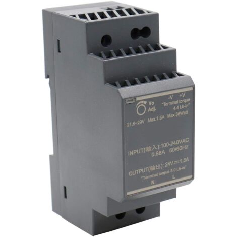 Din-schienen-netzteil 24 Vdc 1,5 A 30 W - Kurzschluss- Und Überlastschutz - Temperaturbereich -30 °c Bis +70 °c