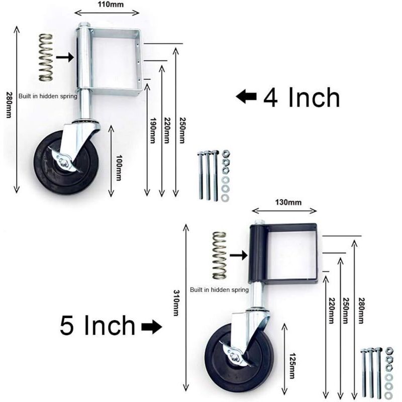 Schwingtorrolle Mit Integrierter Feder – Uv- Und Alterungsbeständiges Gummilager, 12 Mm Durchmesser, Universalplatte
