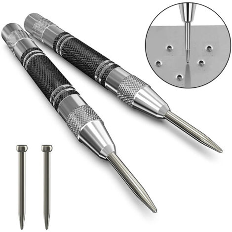 Set Mit 8 Automatischen Lochern, Federbelastet, Automatische Locher Mit Einstellbarer Schlagkraft Für Holz, Wand Und Metall, Mit Geschwindigkeitsumschaltung