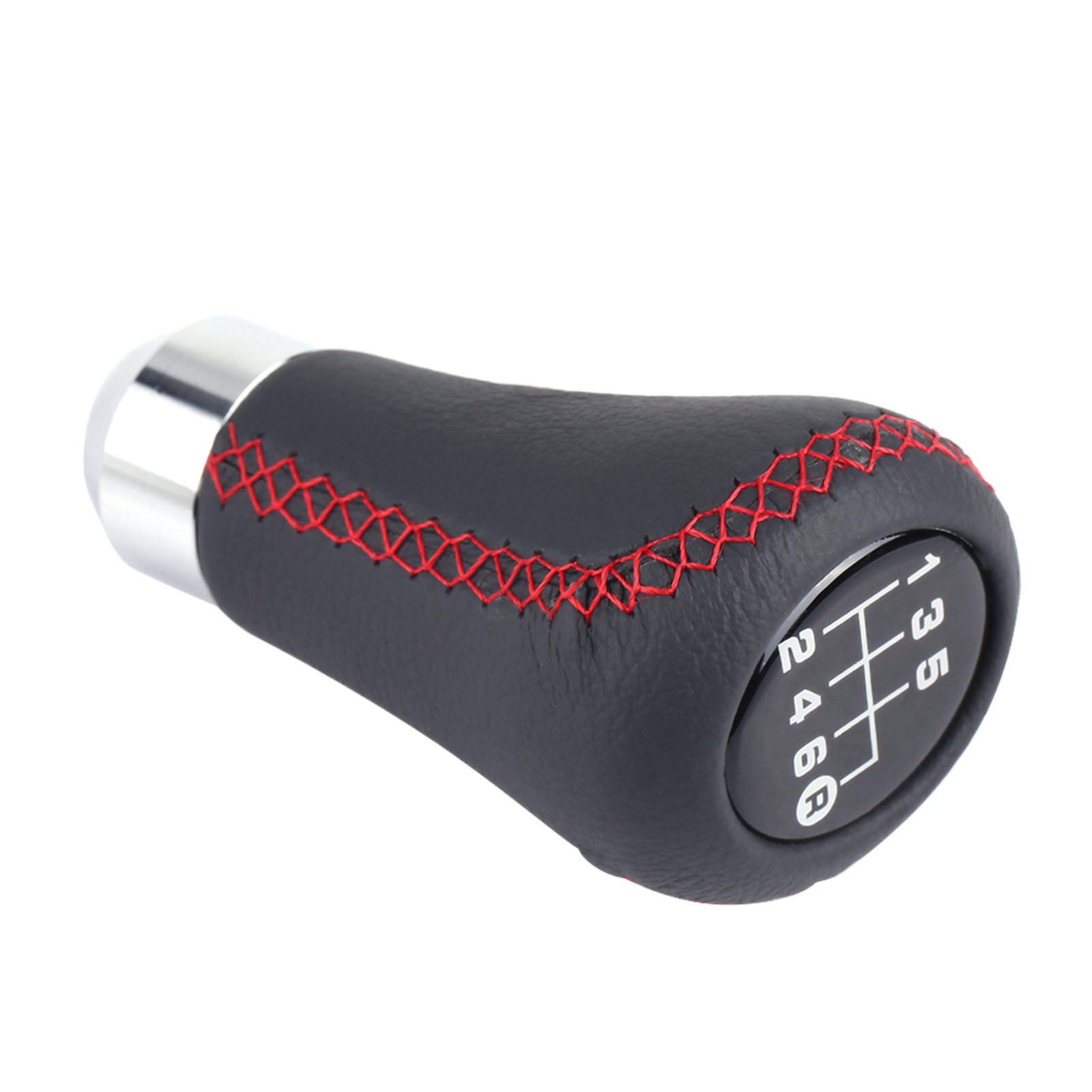 6-gang-schaltknauf Aus Pu-leder Mit 3 Adaptern Für 8–12 Mm Durchmesser – Rot