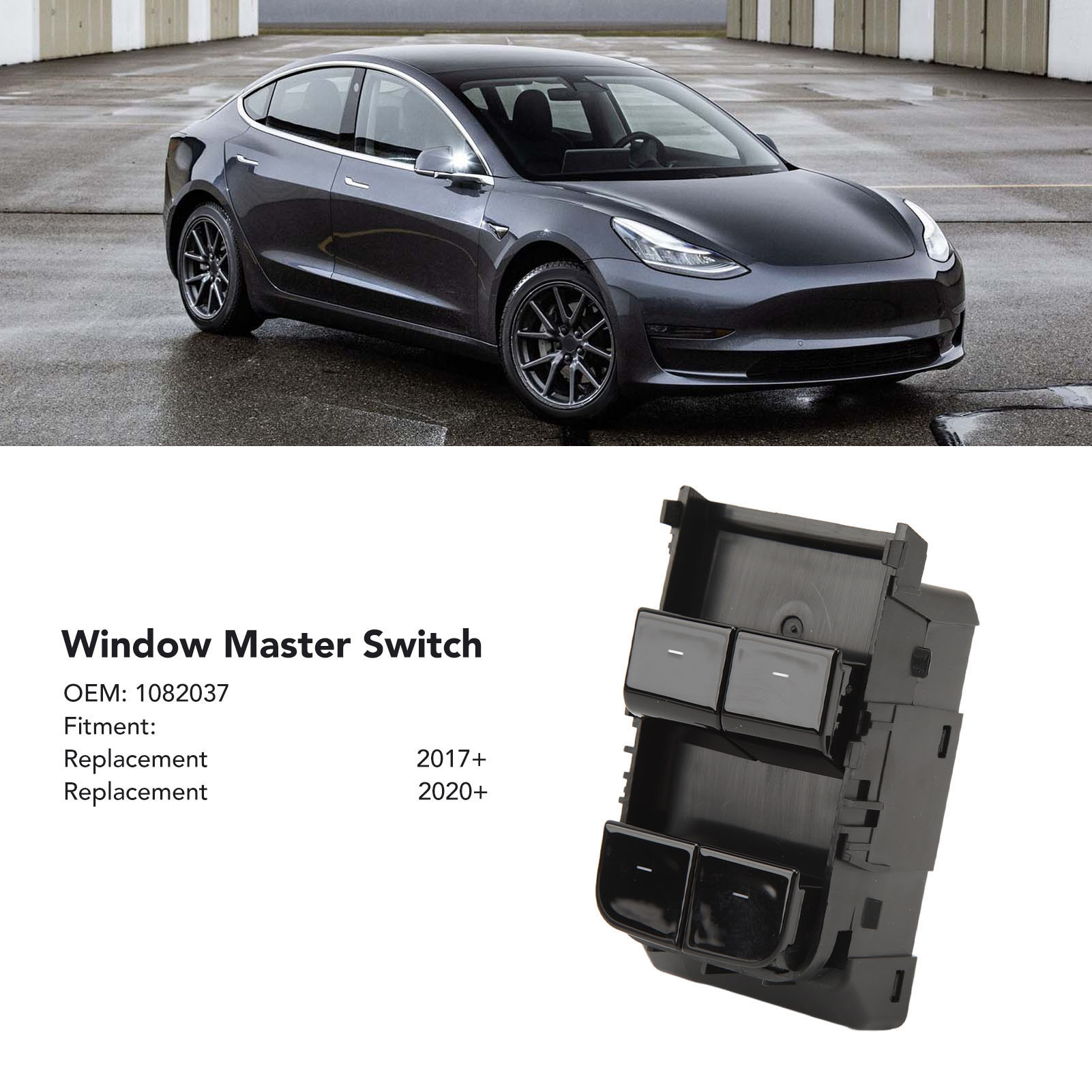 Fensterheberschalter Für Tesla Model 3/y – Hauptfenstersteuerung 1082037 – Direkter Ersatz