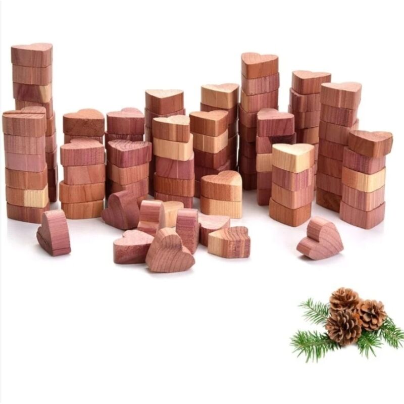 Packung Mit 100 Mottenabwehrkugeln Aus Zedernholz, Natürliche Zedernholzherzen, Chemikalienfrei, Natürliche Mottenfalle Für Kleiderschränke Und Schubladen