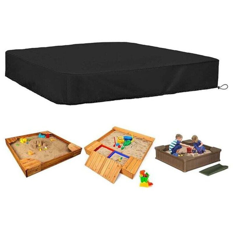 Quadratische Schutzhülle Für Sandkasten – 150 X 150 X 20 Cm, Wasserdichtes 190t-polyester Mit Kordelzug