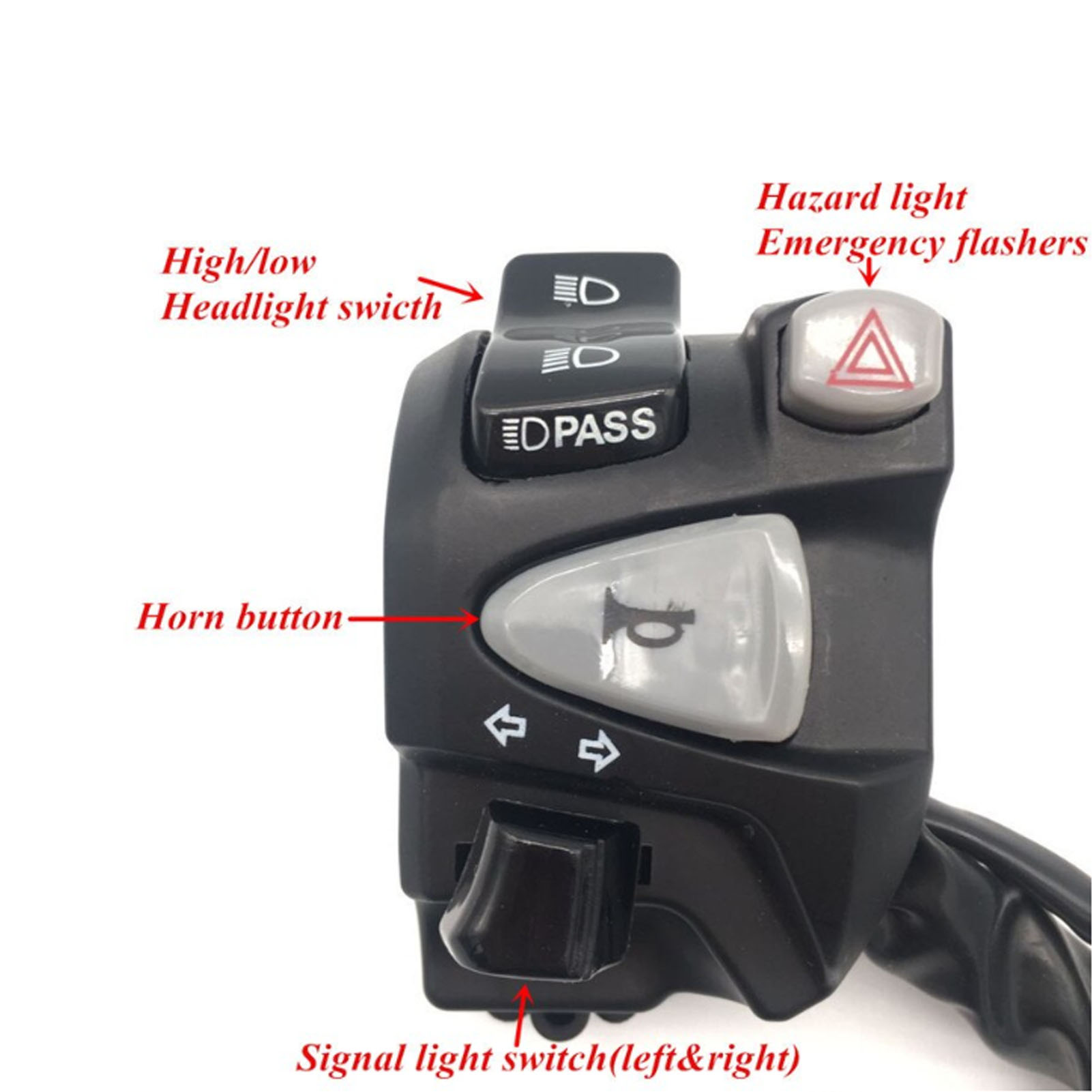 Linker/rechter 22-mm-scooter-schalter – Steuert Fern-/abblendlicht, Blinker, Hupe Und Warnblinker – Kompatibel Mit Pcx 125/150, Forza 125/300, Click 125/150, Nmax 155/125