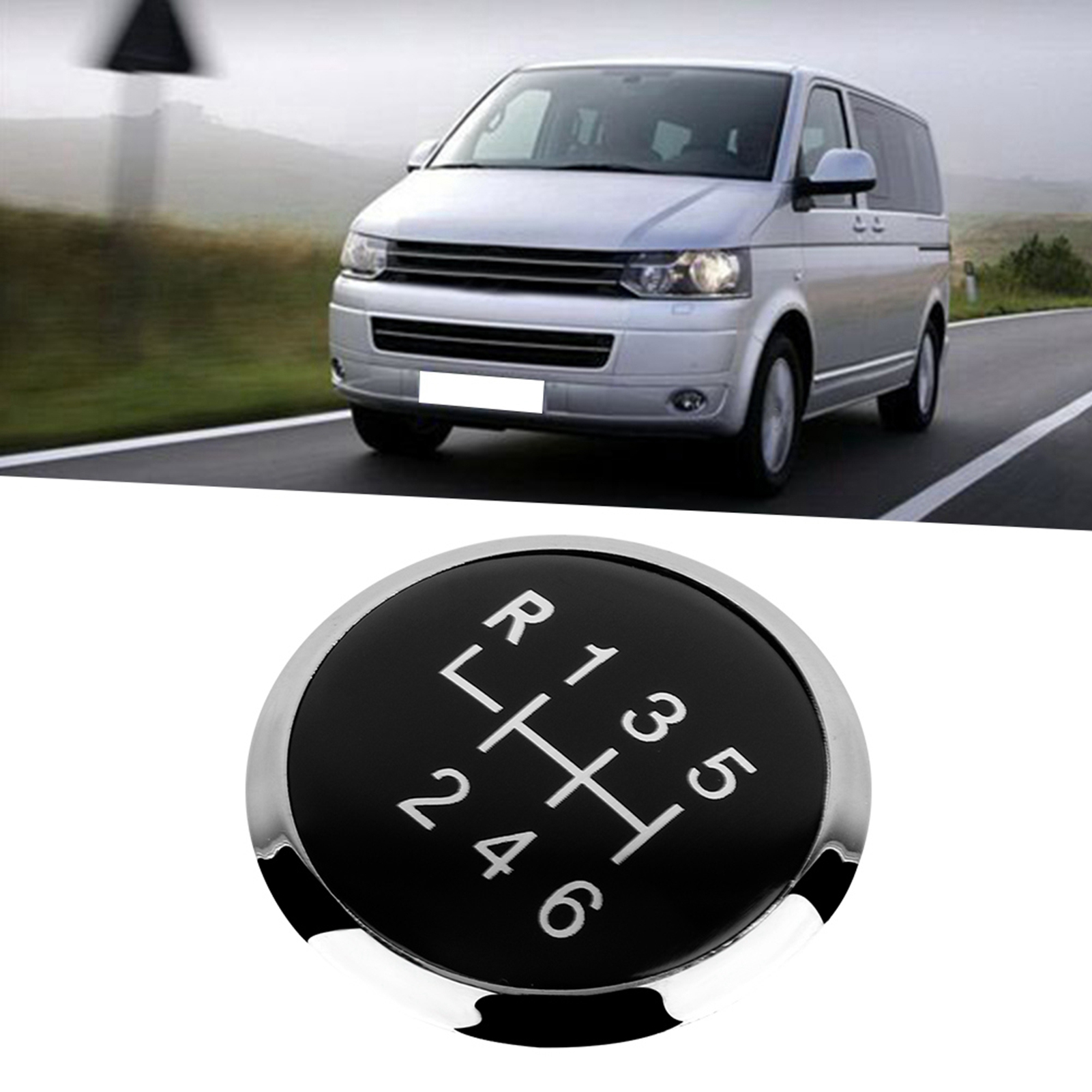 Abdeckung Für Den Gangwahlhebelknopf Für Volkswagen T5/t5.1 Gp 2003-2011 - Ergonomische, Schwarz-silberne Abs-kappe