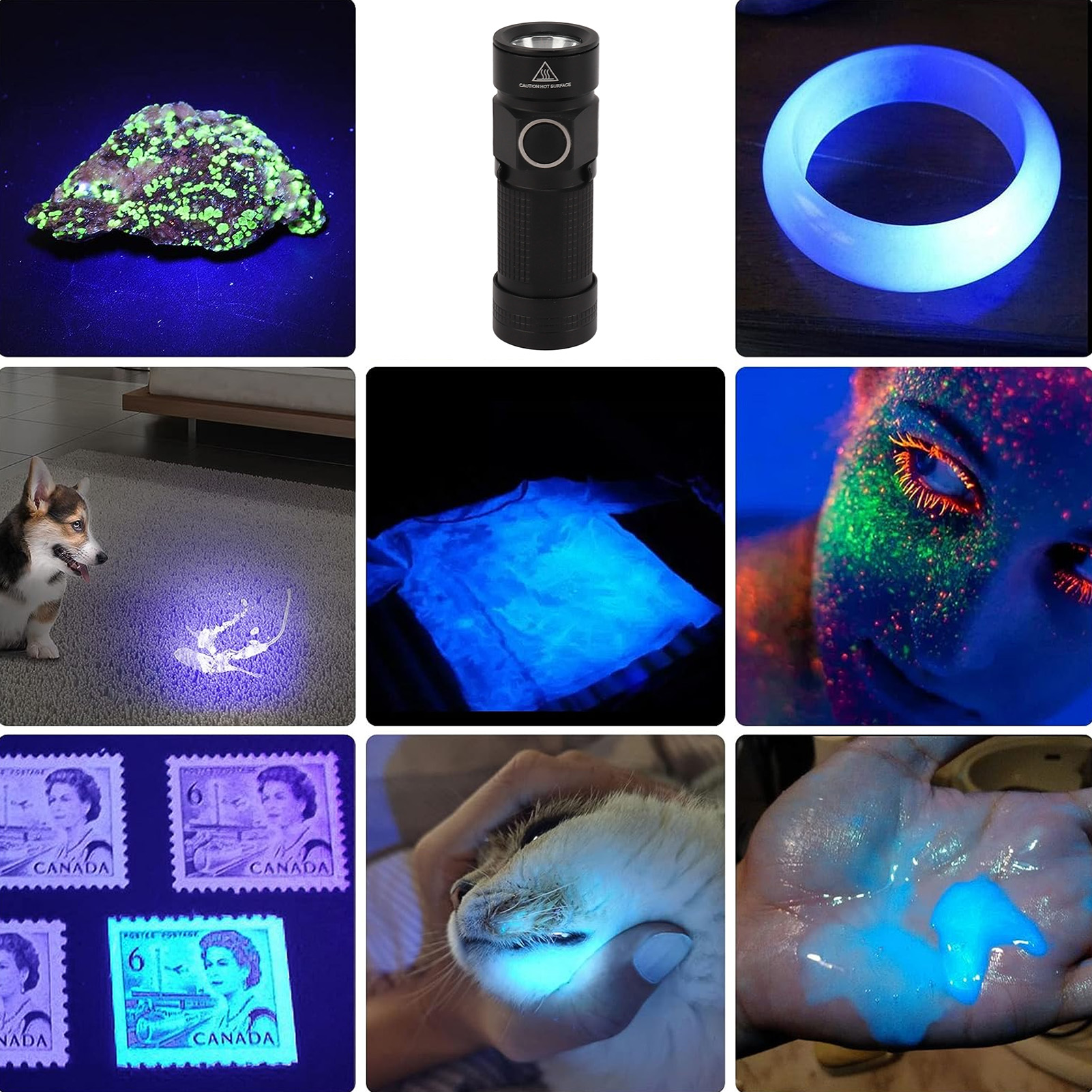 395-nm-uv-led-lampe, Drei Lichtmodi, Tragbar, Fleckenerkennung, Haustierschutz