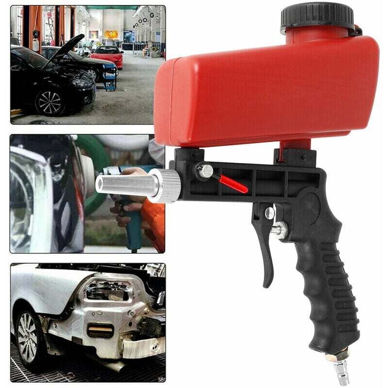 Tragbare Pneumatische Sandstrahlpistole (90 Psi), Leichte, Schwerkraftbetriebene Sandstrahlmaschine Aus Aluminium, Geeignet Für Quarzsand Und Glasperlen