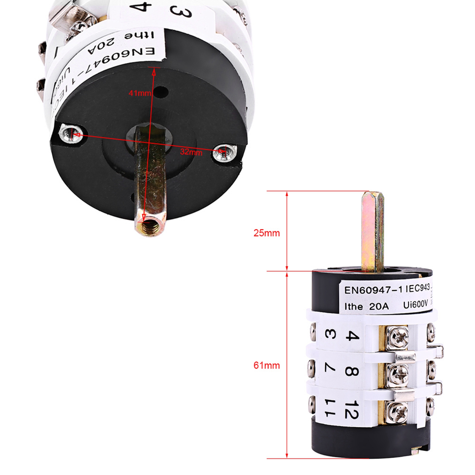 Motorschalter Für Vorder-/hinterachse Bei Reifenmontiermaschine – 220 V/380 V, 20 A, Metall/kunststoff
