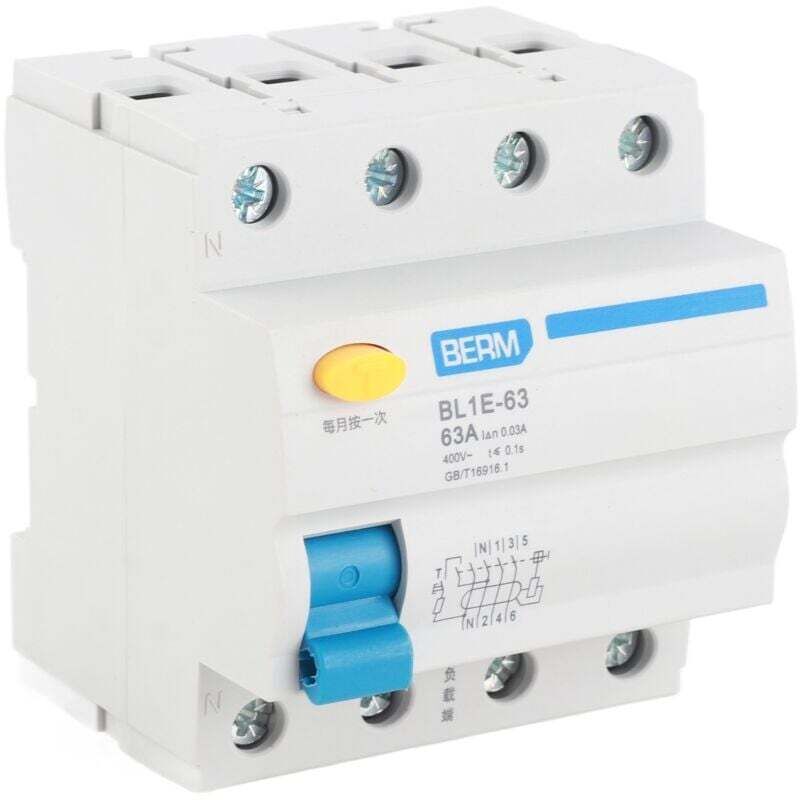 2p 63 A 30 Ma Fehlerstromschutzschalter – Bl1e-63 – Kompatibel Mit Elektrischen Installationen In Wohn- Und Gewerbegebäuden, Norm Nf C 15-100