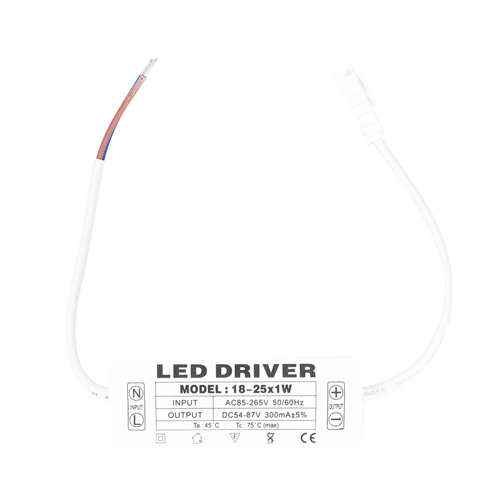Konstantstrom-netzteil (300 Ma) Für 18–25 X 1 W Leds In Ac85–265 V-schaltungen, Abs-treibertransformator