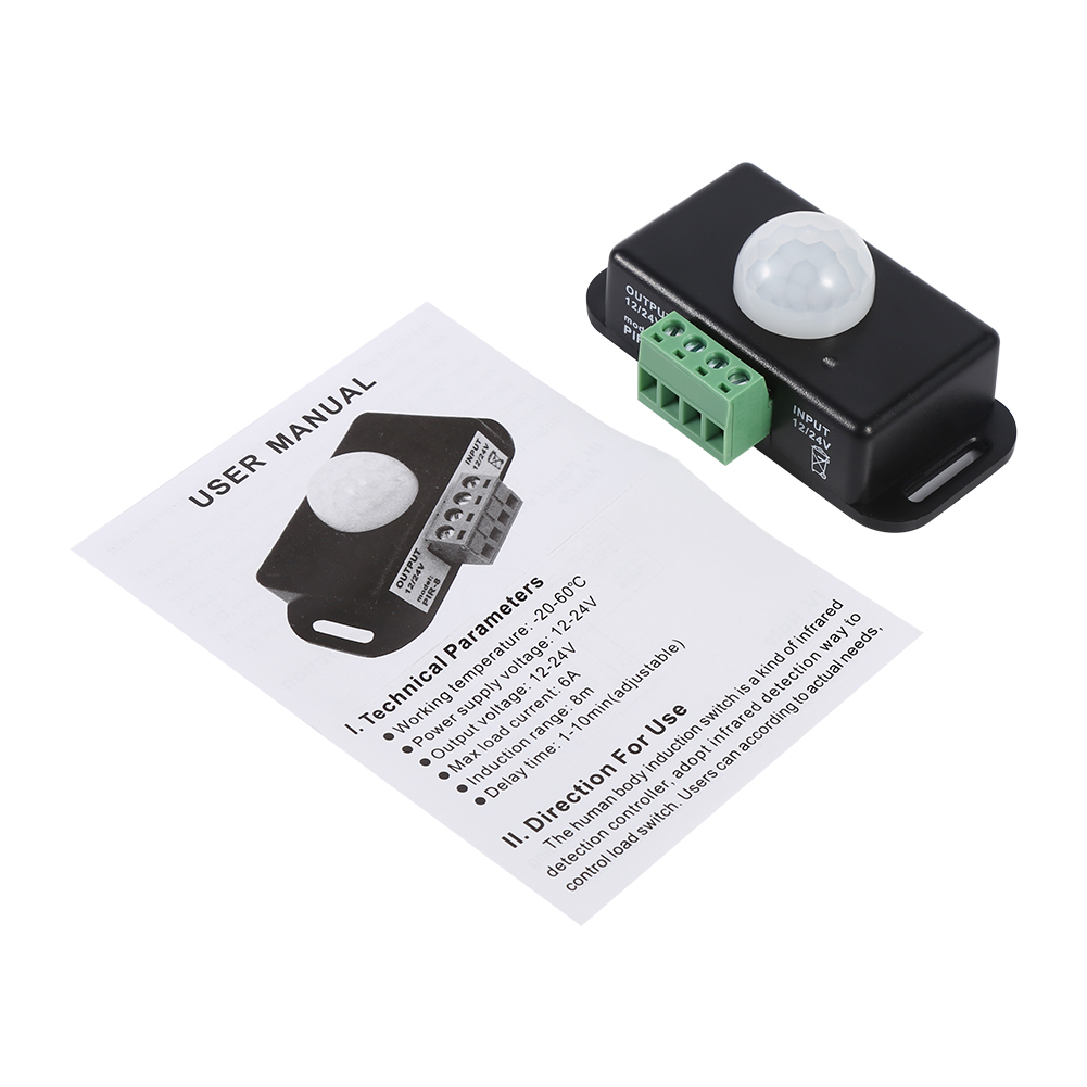 Pir-infrarotschalter Zur Bewegungserkennung, 12 V/24 V Gleichstrom – Für Led-lampen Und Lichtleisten