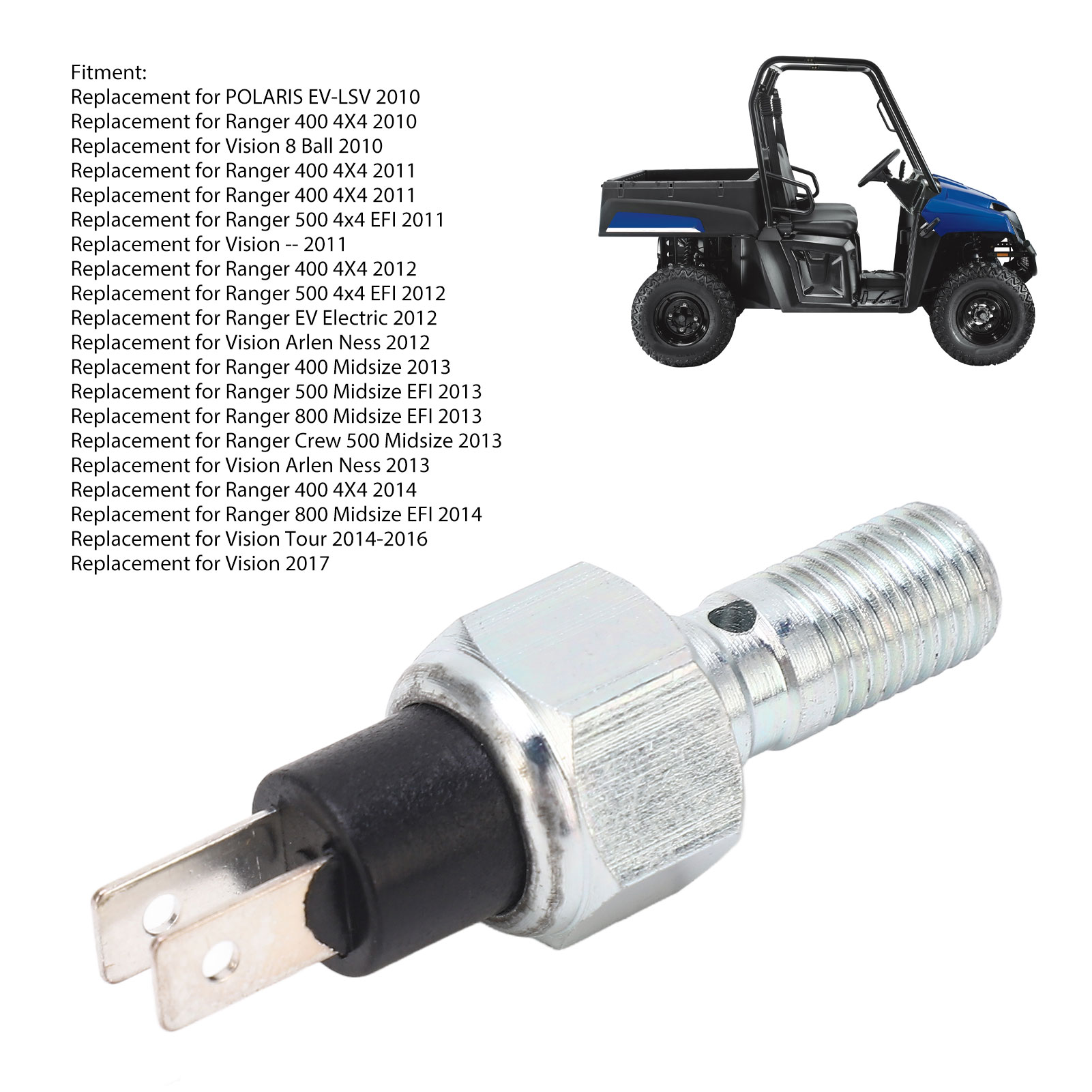 Bremsleitungsschalter 4012399, Rostbeständiges Präzisionsgewinde, Für Polaris Ev-lsv Ranger 400 Vision Ab Baujahr 2010