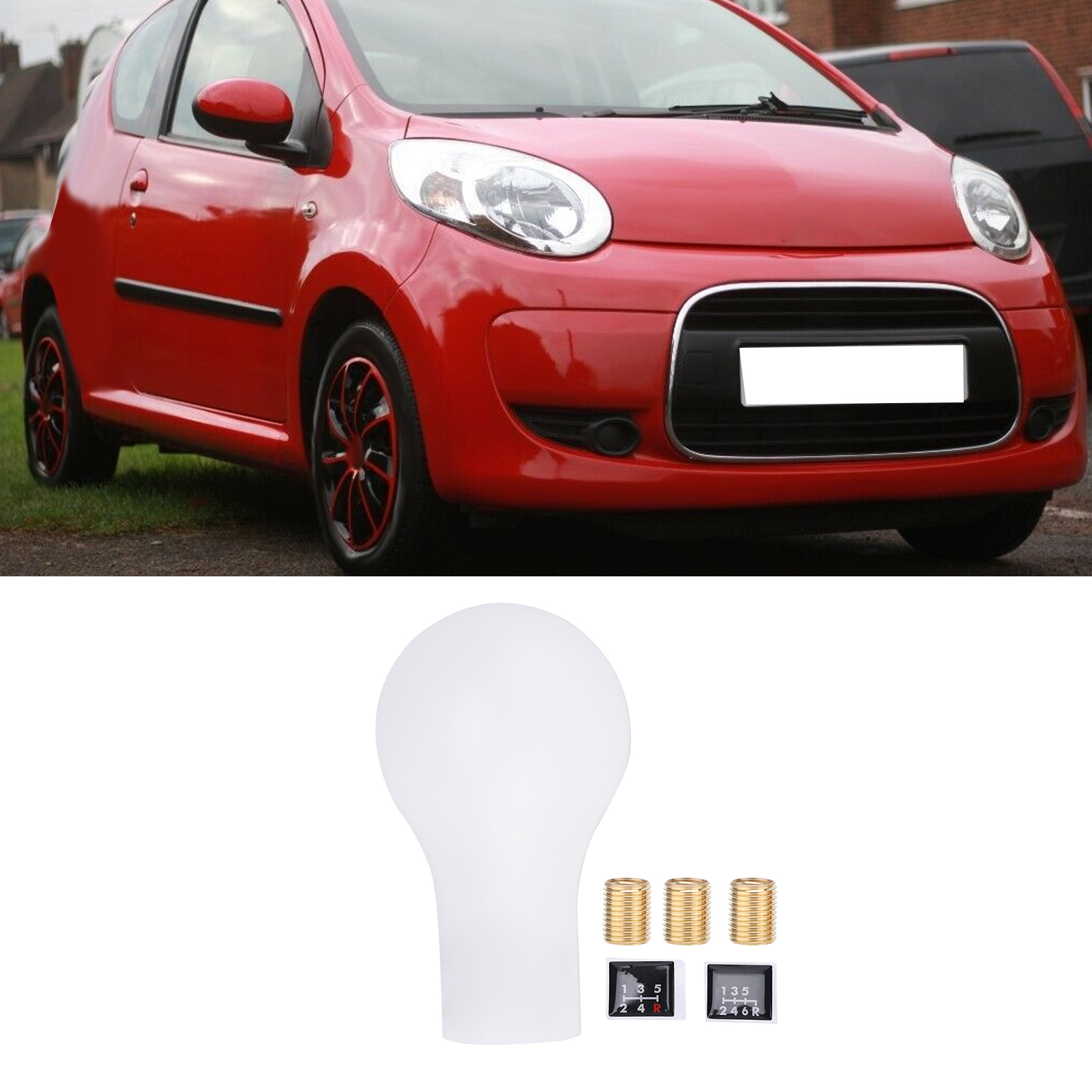 5-gang-schaltknauf Für Citroën C1 C3 C4 / Peugeot – Kunststoff Und Metall – Weiß