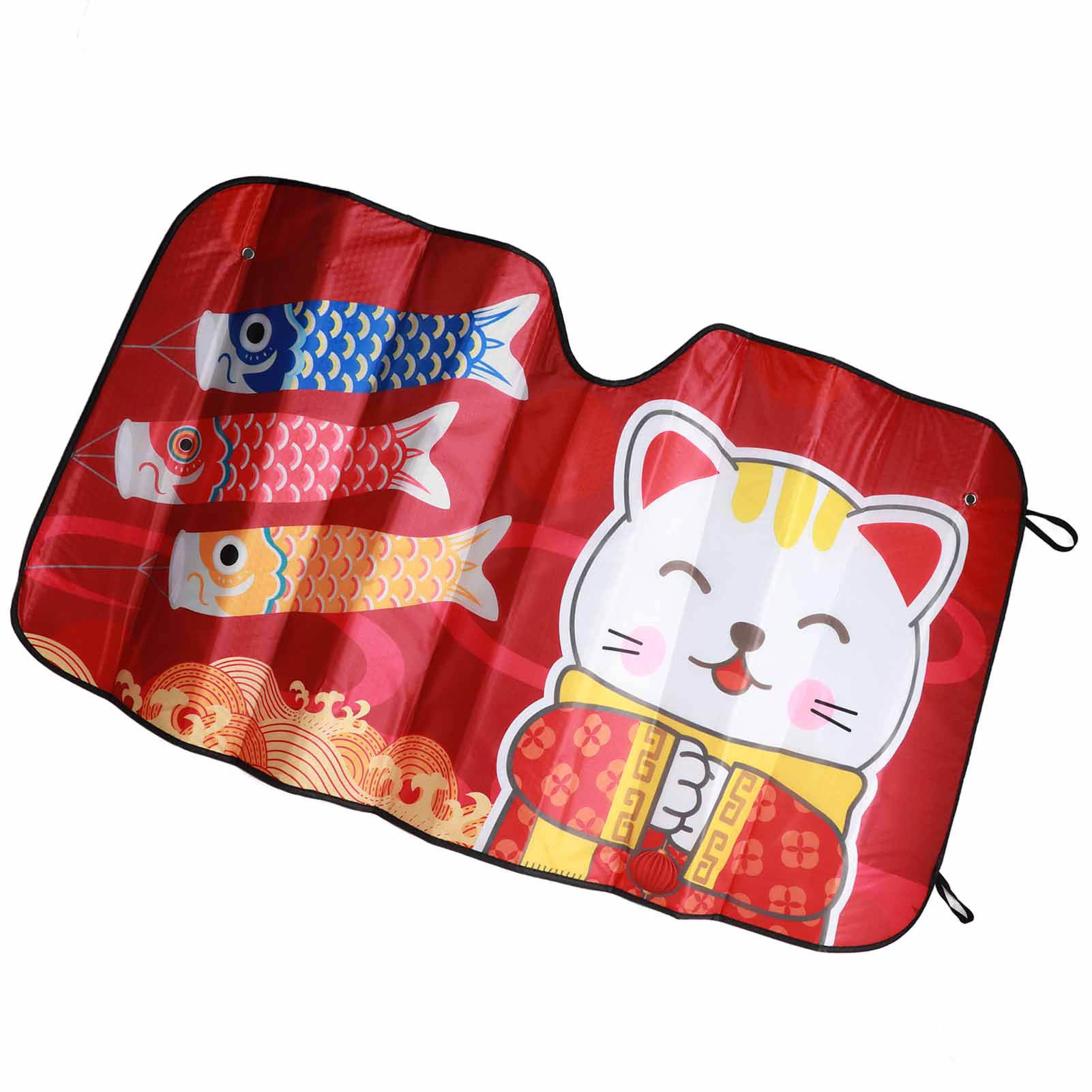 Windschutzscheibenschutz Mit Lucky-cat-motiv – Thermoschutz Aus Aluminium, Kompakte Größe
