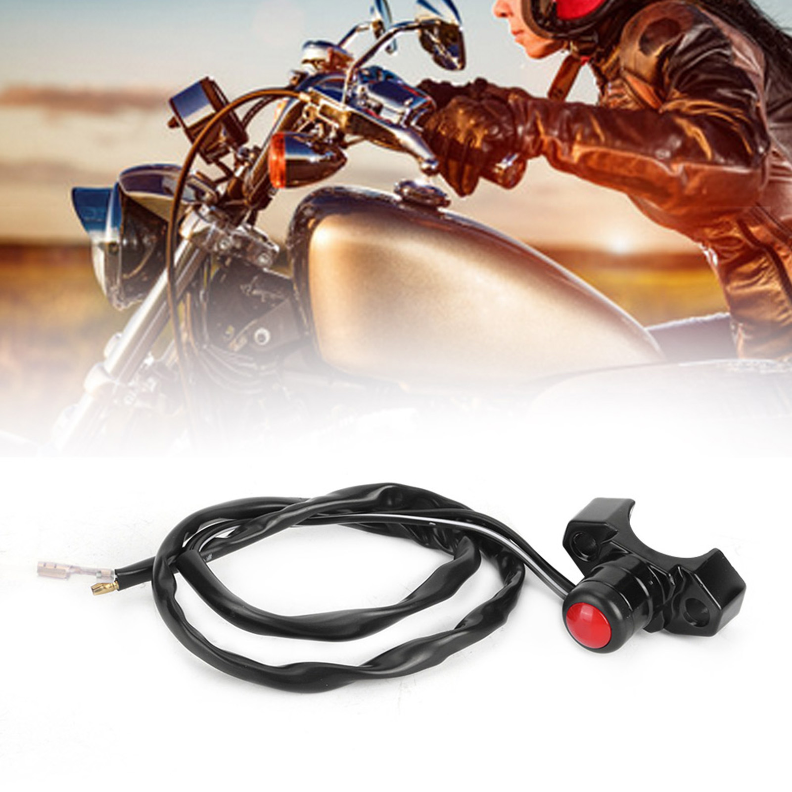 Motorrad-motorstart-/stoppschalter – Modell B Aus Cnc-gefrästem Aluminium – Durchmesser 22 Mm