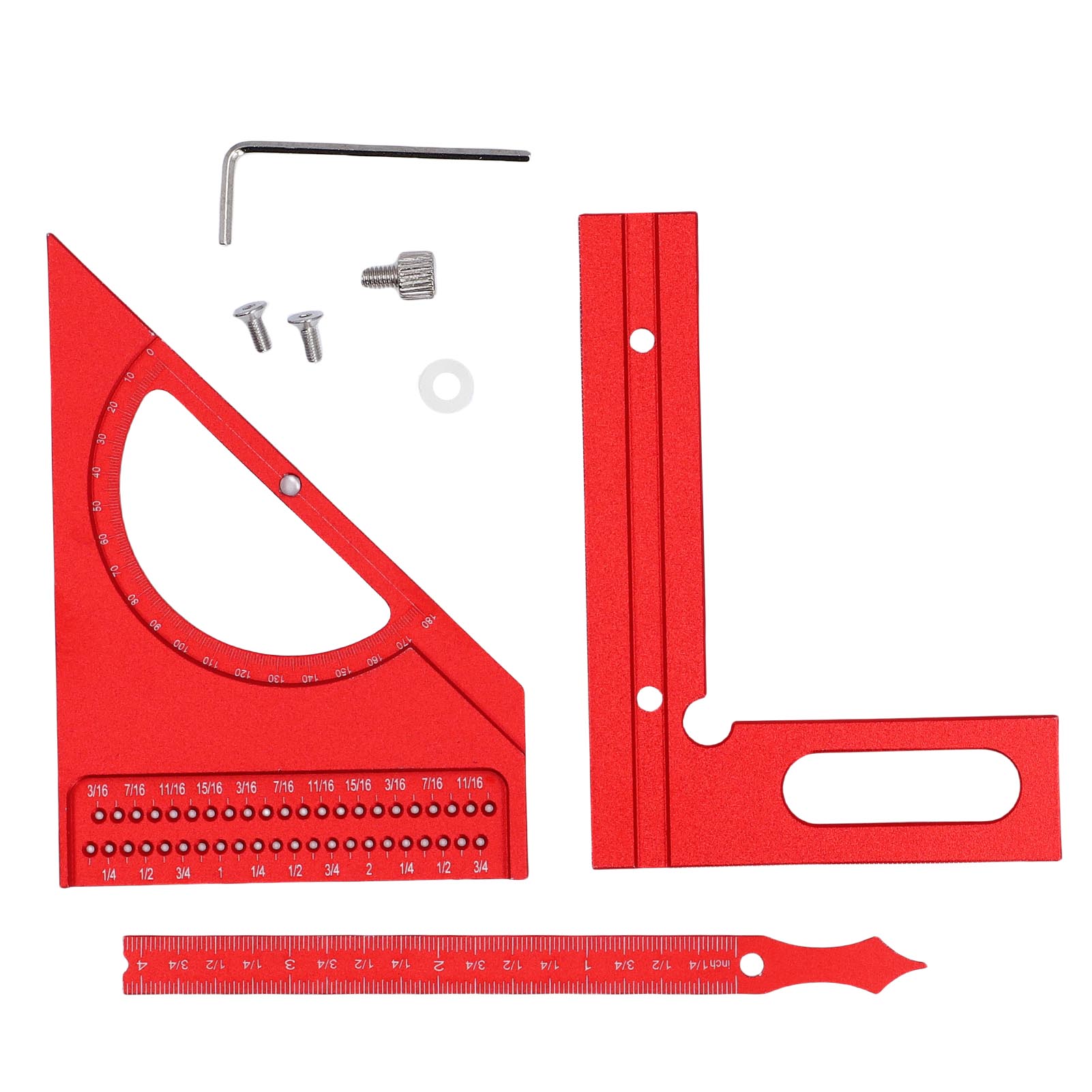 180° Roter Halbkreis-winkelmesser Aus Holz Mit Klemme
