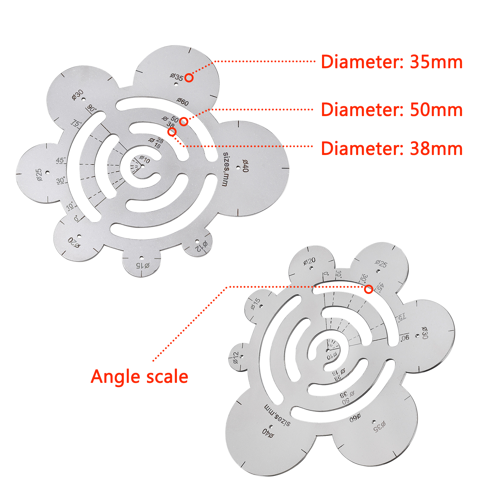 Kreisförmiger Winkelmesser Aus Edelstahl – 9,5 Cm Modell Zum Zeichnen Präziser Kurven Und Winkel