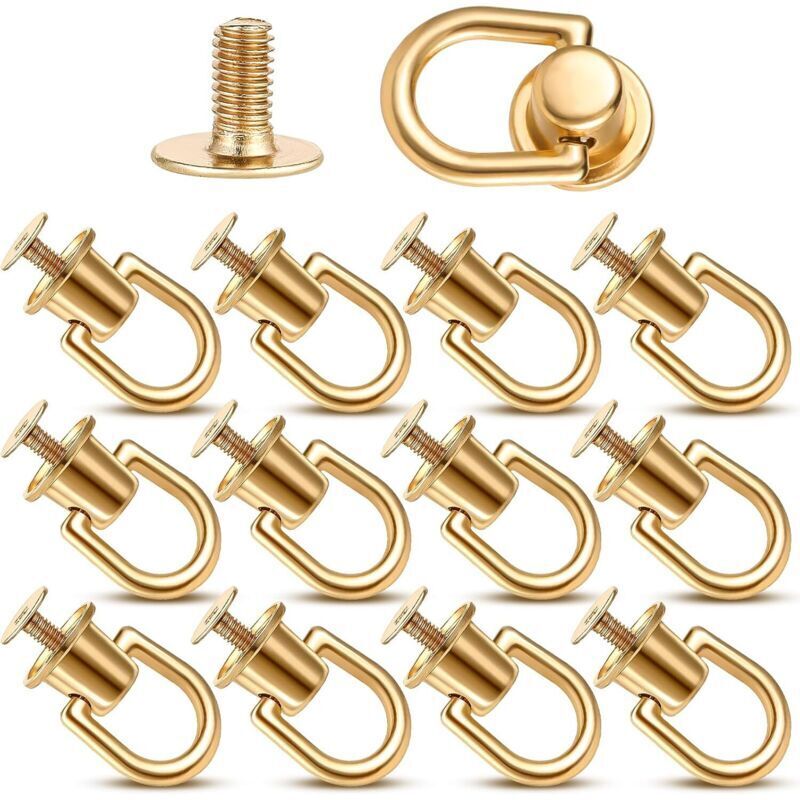 Kugelkopfnieten Mit D-ring – 12er-packung Edelstahlnieten Für Lederwaren, Taschen, Schuhe Und Lederaccessoires