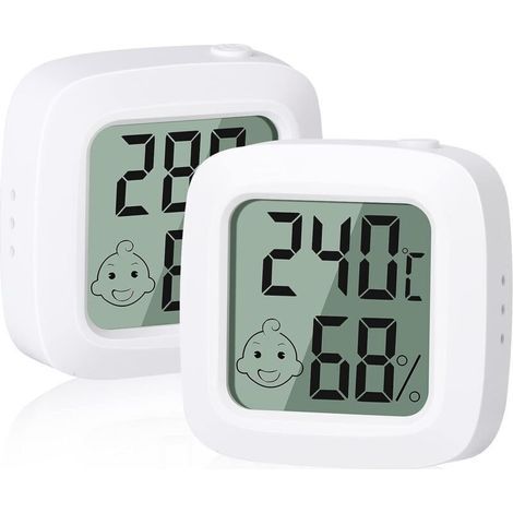 2 Stück, Kleines, Hochpräzises Digitales Thermometer-hygrometer, Für Büro, Babyzimmer, Komfortables Ankleidezimmer
