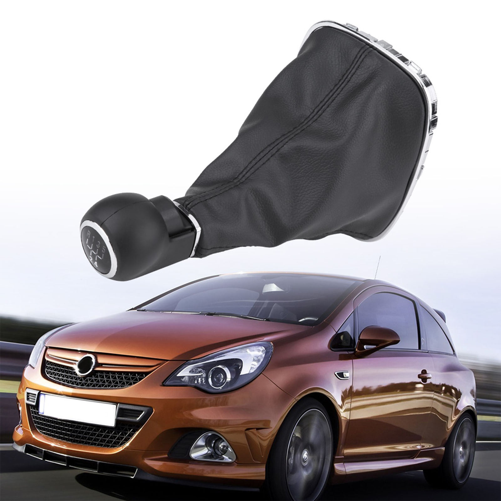 Schaltknauftasche Für Opel Corsa D - 5-gang-schaltknauf Aus Pu-leder Und Abs - 009140093 / 19276456