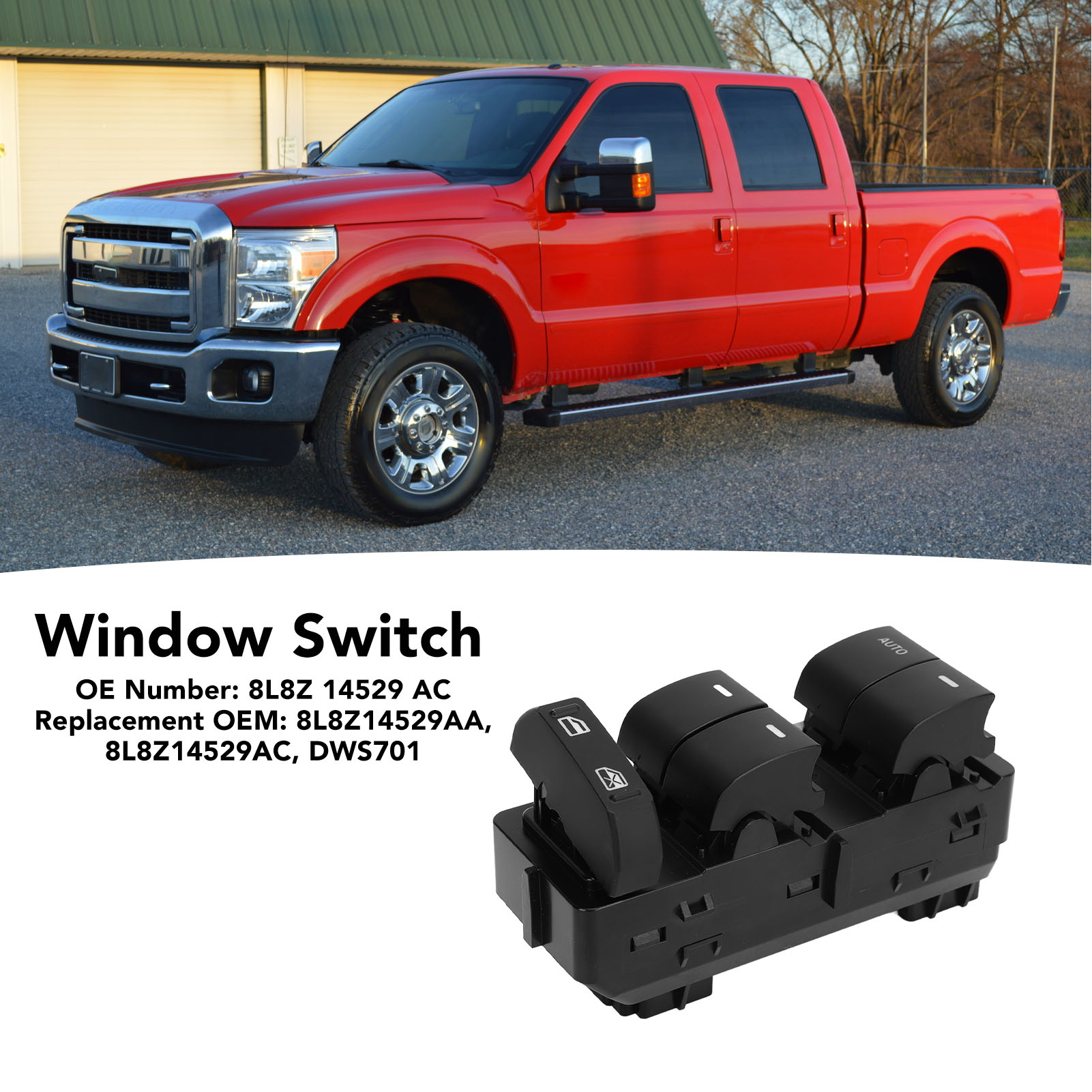 8l8z14529ac Hauptschalter Für Elektrische Fensterheber, Hohe Empfindlichkeit, Gehäuse Aus Abs Und Metall, Ersatzteil Für Ford Escape Und Super Duty