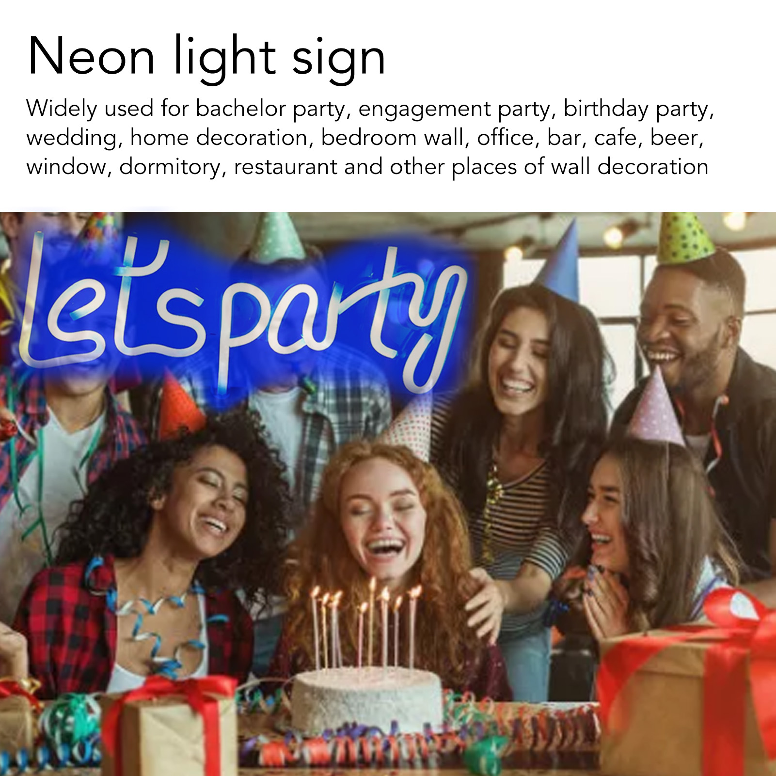 [led-leuchtpaneel] Neon-schild Für Partys – Romantisches Led-leuchtschild (usb- Oder Batteriebetrieb) Für Hochzeiten, Geburtstage & Wanddekoration