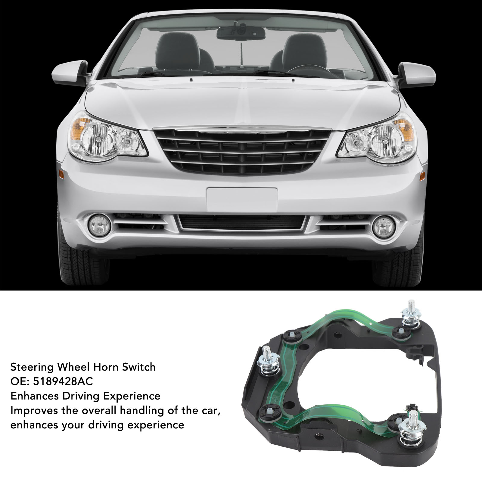 Lenkradhupenschalter 5189428ac - Verstärktes Abs - Kompatibel Mit Dodge Sebring/chrysler Avenger/journey 2008-2011