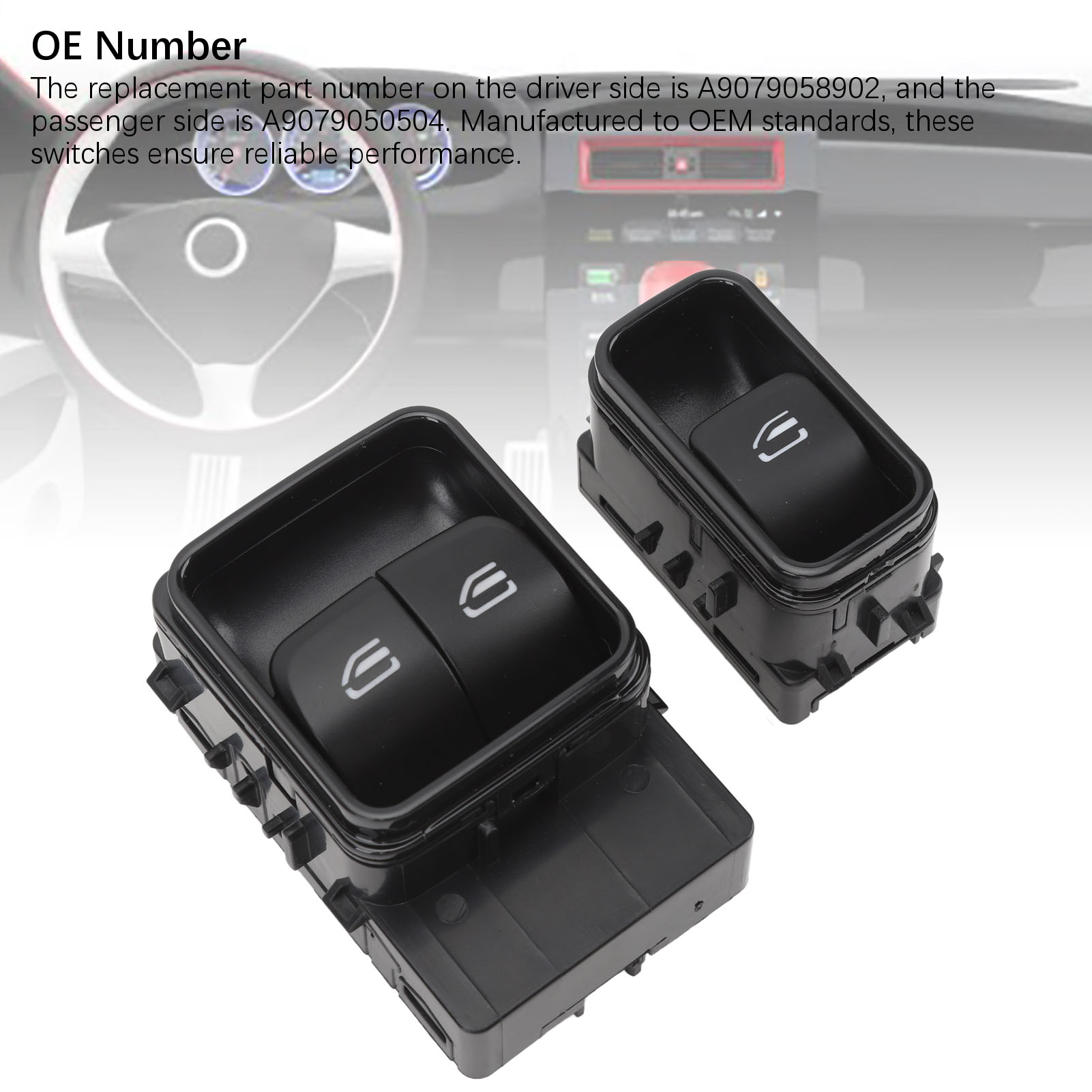 Elektrischer Fensterheberschalter A9079058902/a9079050504 Fahrer- Und Beifahrerseite Für Mercedes-benz Sprinter 907/910 2018-2022