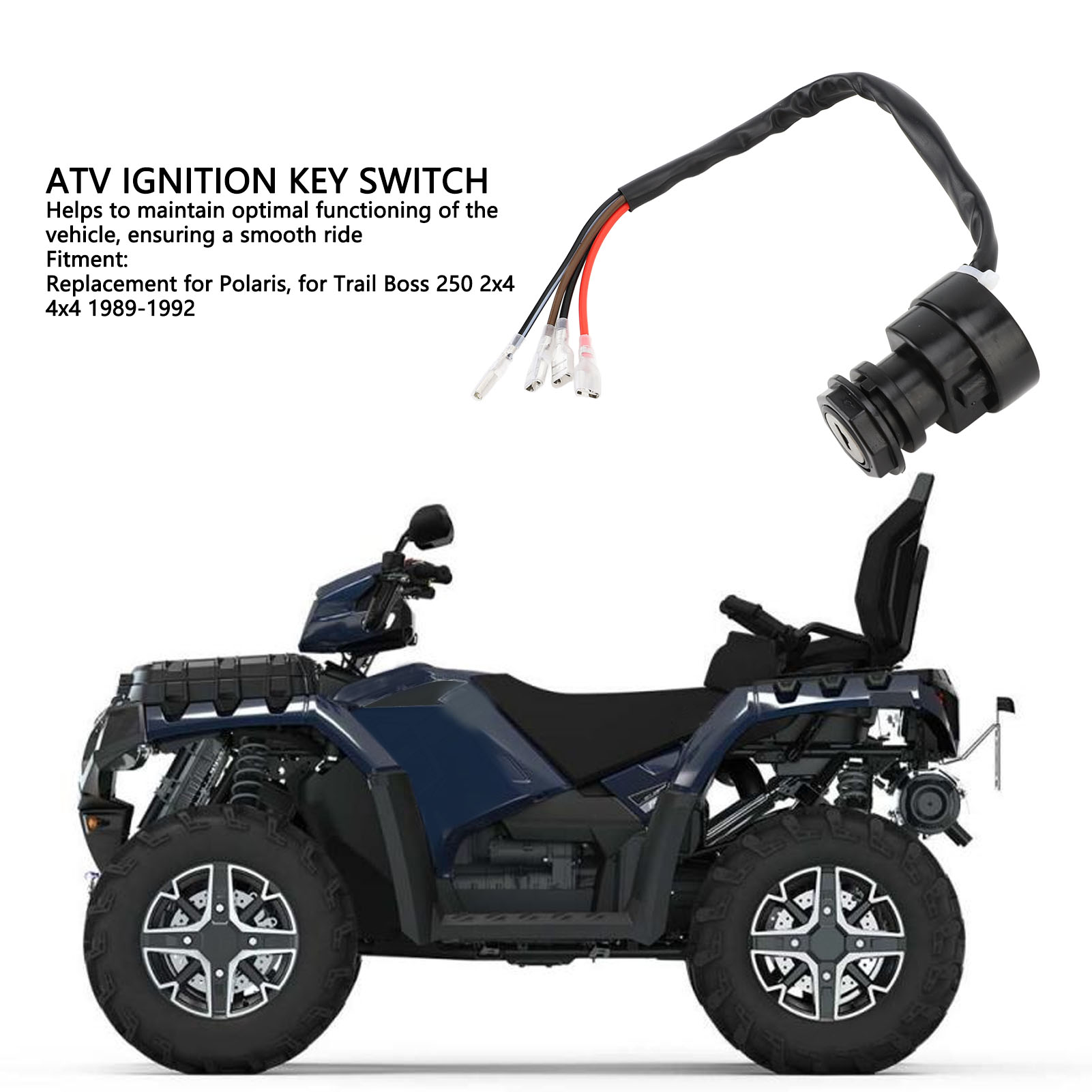 4-poliger Atv-starterschalter, Kompatibel Mit Polaris Trail Boss 250 (1989-1992) – Verbesserte Leistung Und Zuverlässigkeit