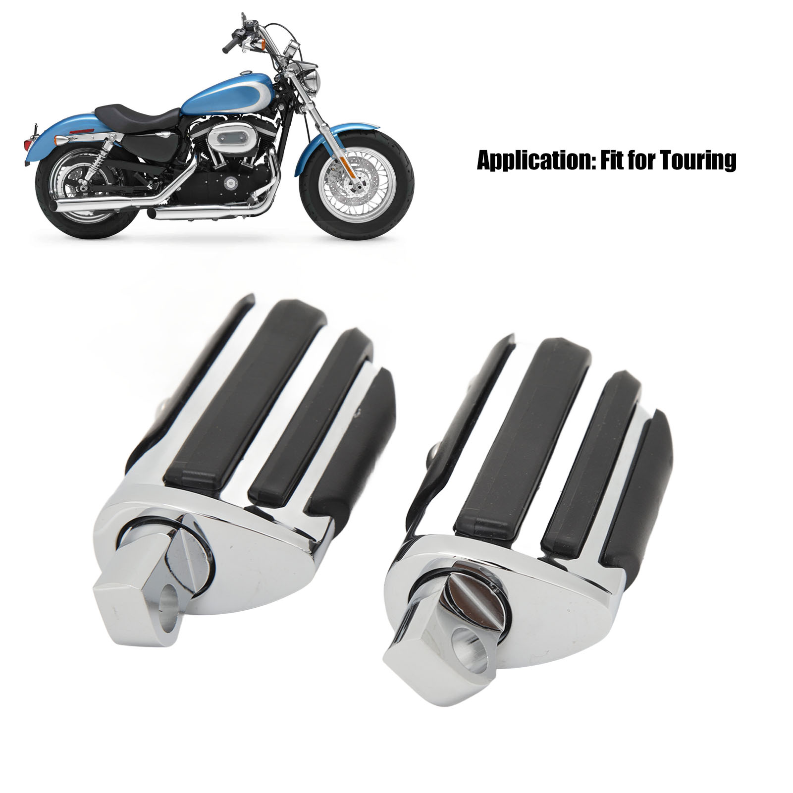 Stück Aluminium-touring-motorrad-fußrasten, Drehbar Und Robust Mit Männlicher Halterung (modell Ha)