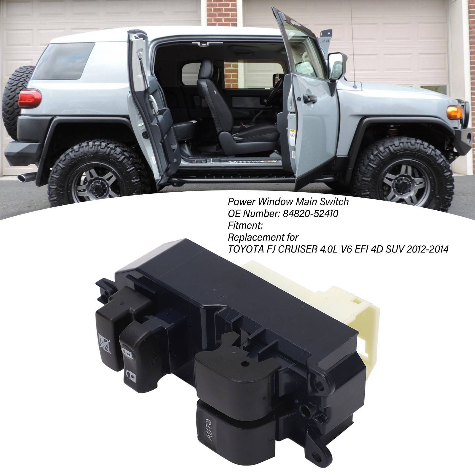 Elektrischer Hauptfensterheberschalter 84820-52410 Für Toyota Fj Cruiser 4.0l (2012-2014)