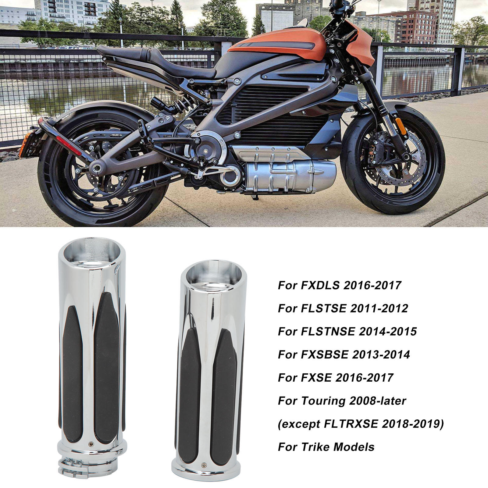 Motorradgriffe [2 Stück 25 Mm], Rutschfest, Für Touring 883/1200, Custom-chrom