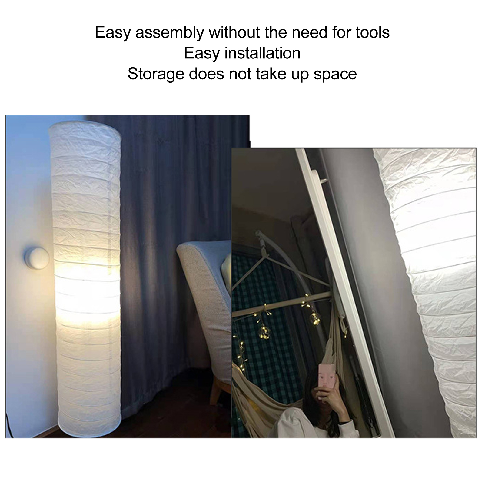 Lampenschirm Aus Reispapier Für Stehlampe 94 Cm/37 Zoll, Staubdicht, Minimalistisches Design