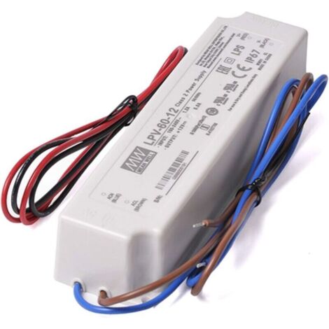 Hochwertiges 12v 60w 5a Netzteil, Schutzart Ip67 (wasserdicht), Geeignet Für Den Außenbereich. Meanwell Transformator Modell Lpv-60-12 Für 12v Led-streifen.