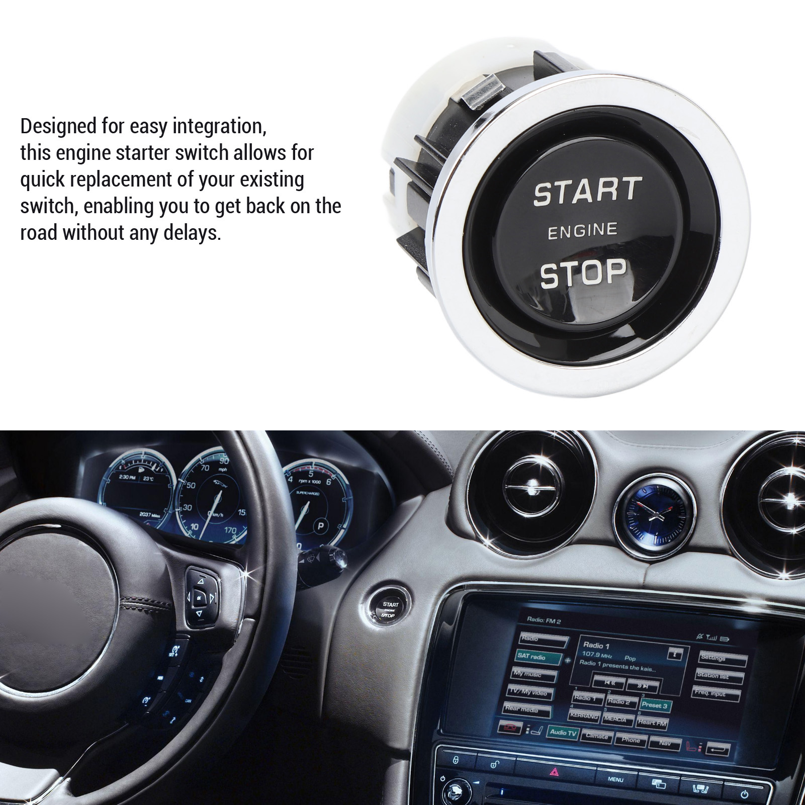 Motorstart-/stopp-knopf – Schnell Reagierender Zündschalter Aus Abs-kunststoff C2d4509 Für Jaguar Xj 2010–2013