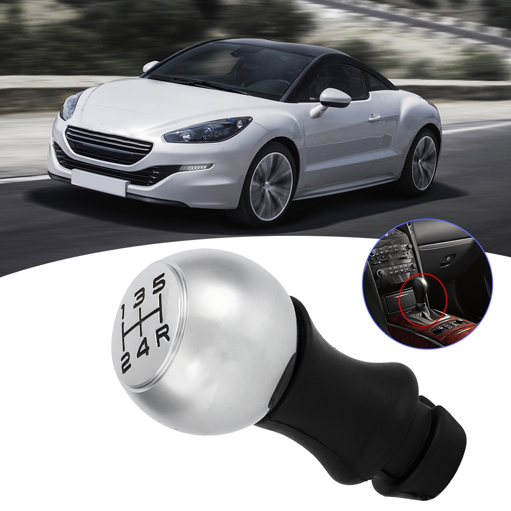 5-gang-schaltknauf Für Peugeot – Schwarzes Abs-aluminium – Einfache Montage