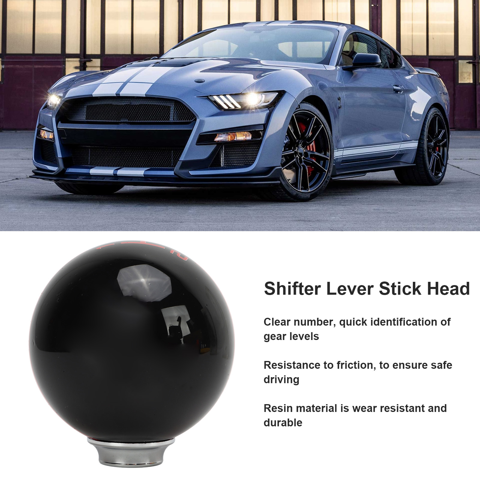 Schaltnadel Für 5-gang-schaltgetriebe Für Ford Mustang (1967–2018) – Schwarz/rot