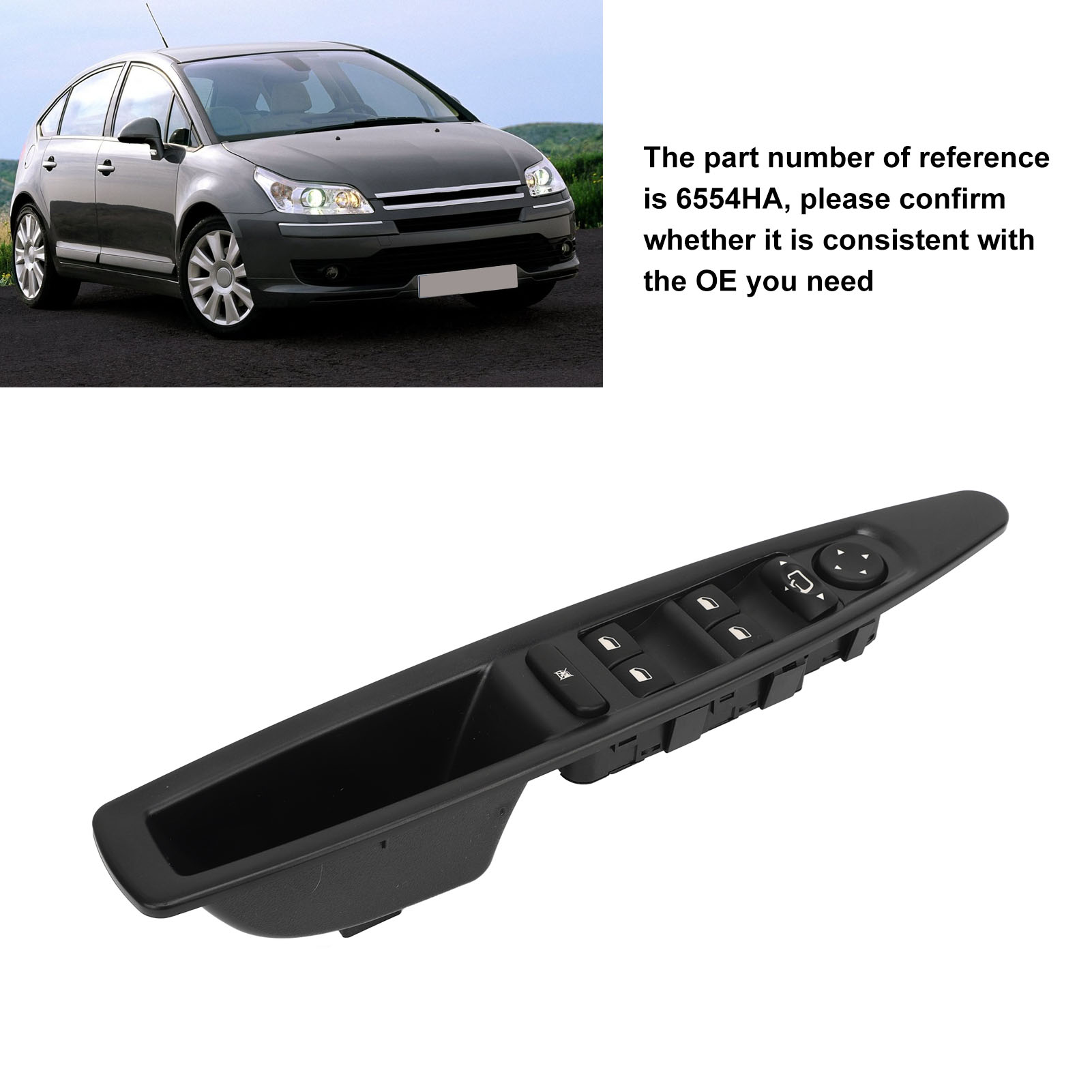 Fensterheberschalter Links (fahrerseite) 6554ha Für Citroën C4 2004-2010 Abs