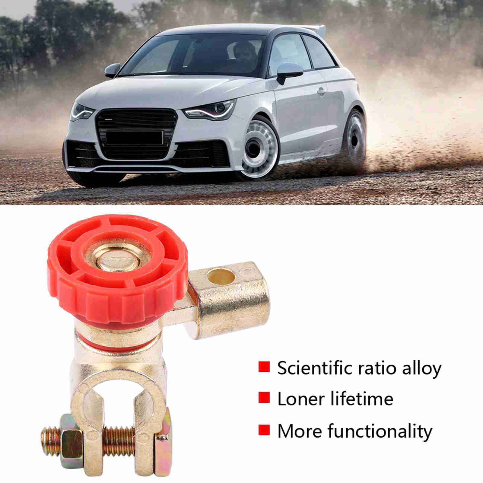 Universeller Kfz-batterieschalter - Haupttrennschalter Rot [rote Farbe, Legierung, 125 A]