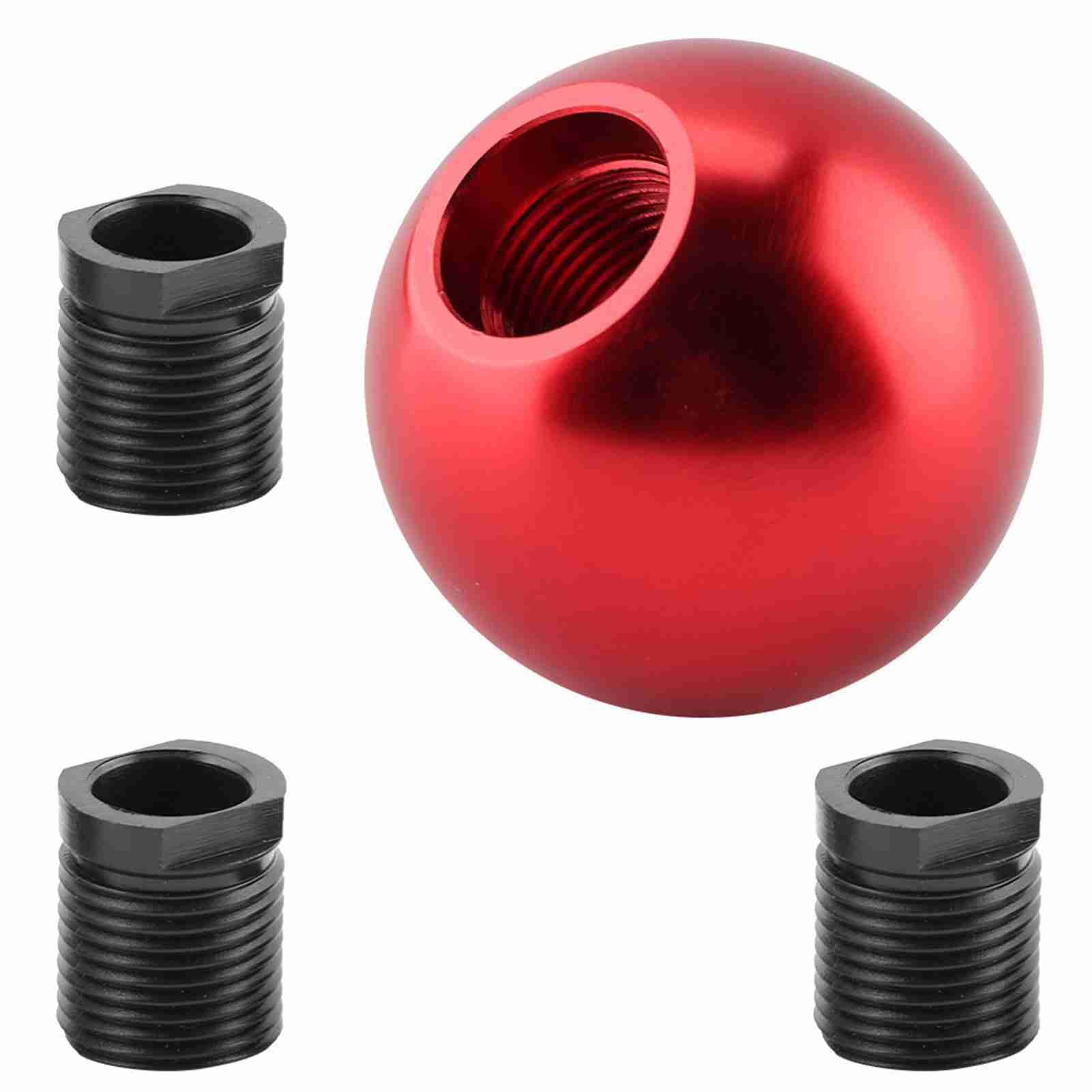 Universeller Schaltknauf Für Pkw Rote Metallkugel Inklusive Adapter Für 8 Mm, 10 Mm Und 12 Mm