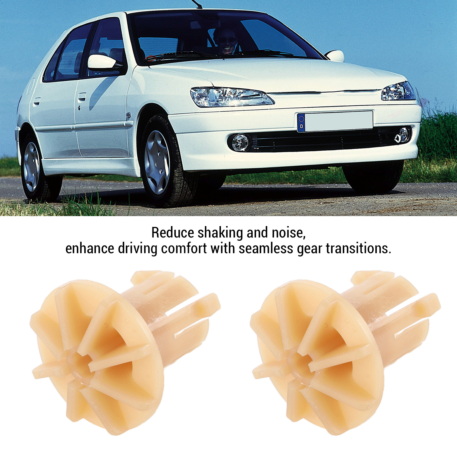 Schaltbuchse 96168577 - 2-teiliges Set Mit Antivibrations-kunststoff Und Schalldämpfer Für Peugeot 306/citroën Zx/xsara