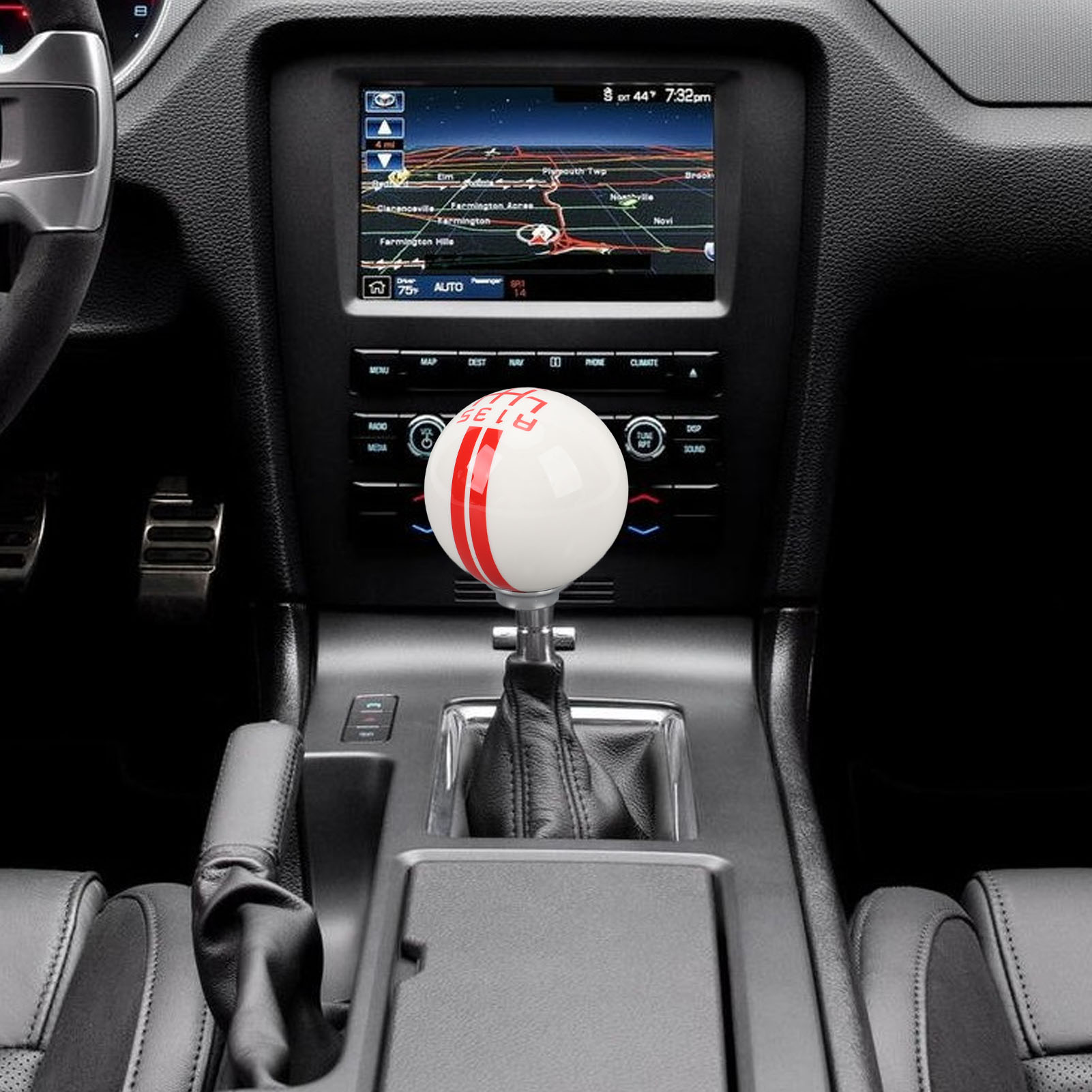 Schaltnadel Im Shelby Gt500-stil Mit Kugelgelenk, 6 Gängen Und 3 Adaptern Für Fahrzeuge Mit Schaltgetriebe, Weiß/rot