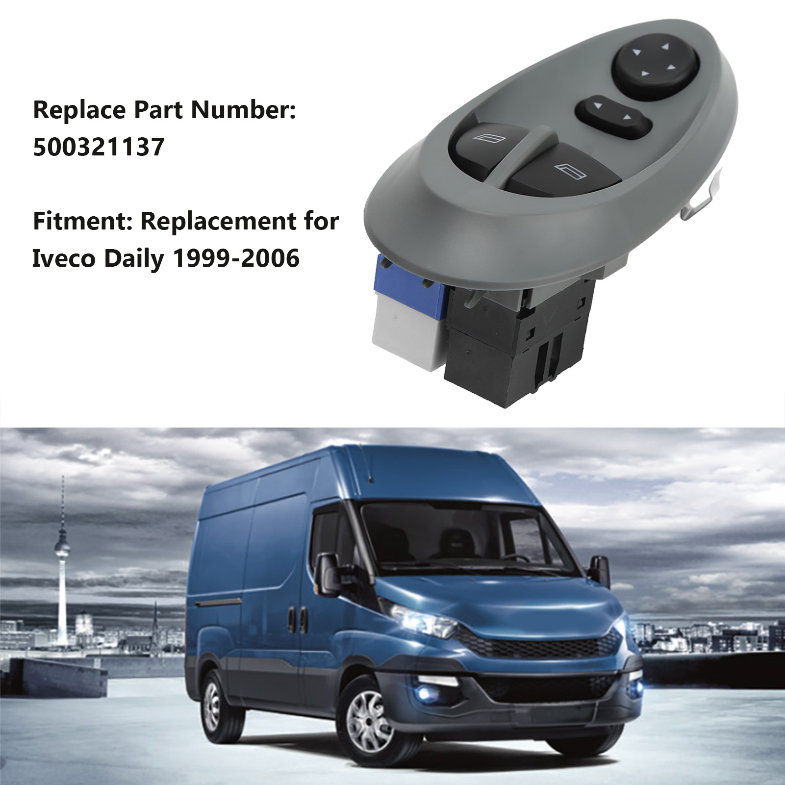 Elektrischer Fensterheberschalter Links Abs 500321137 Für Iveco Daily 1999-2006