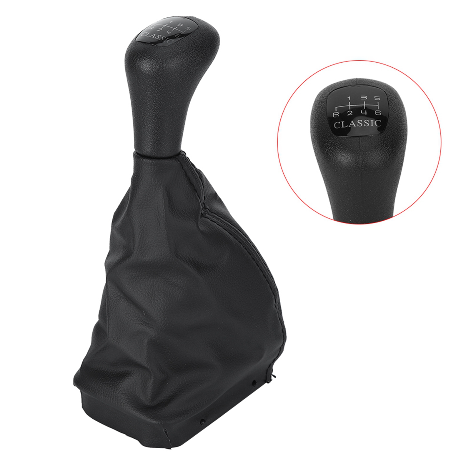 Schaltknauf Mit Pu-schutz Für Mercedes W202/w208/w210 – Schwarzer Lederknaufbezug