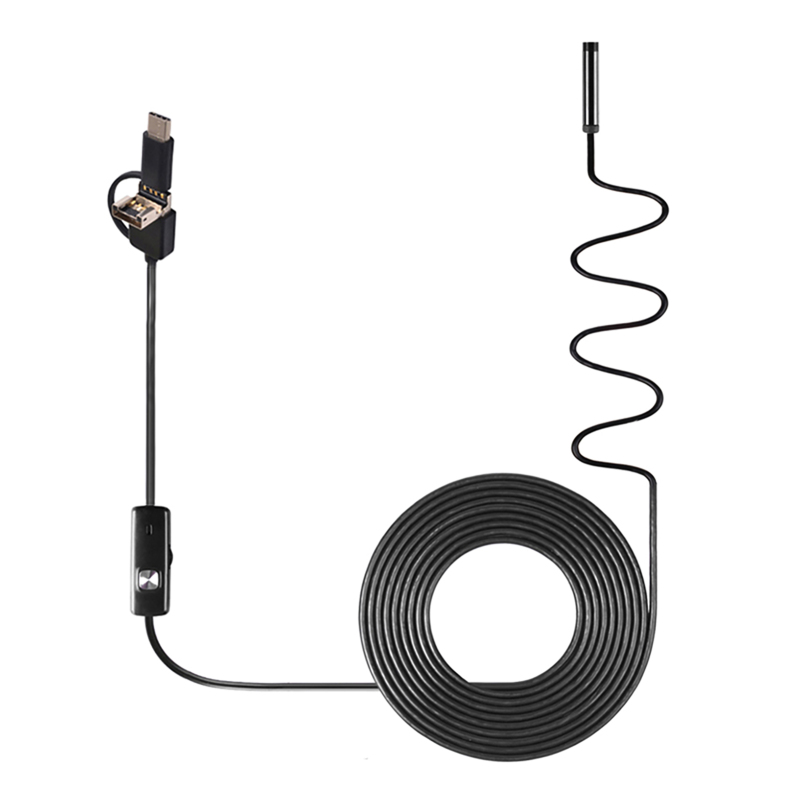 3-in-1 Industrie-endoskop Mit Eingebauter Inspektionskamera, 6 Leds, Ip67 Wasserdicht, Usb Typ-c-anschluss, Kompatibel Mit Android-smartphones Und Pc.