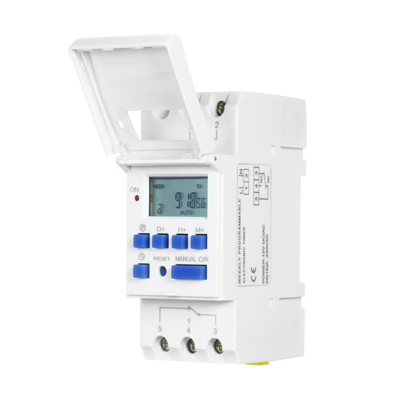 Thc15a Programmierbarer Timer Mit Lcd-anzeige, 16 A, 7 Tage, 16 Zyklen, Ac/dc 12 V, Din-schienenmontage.
